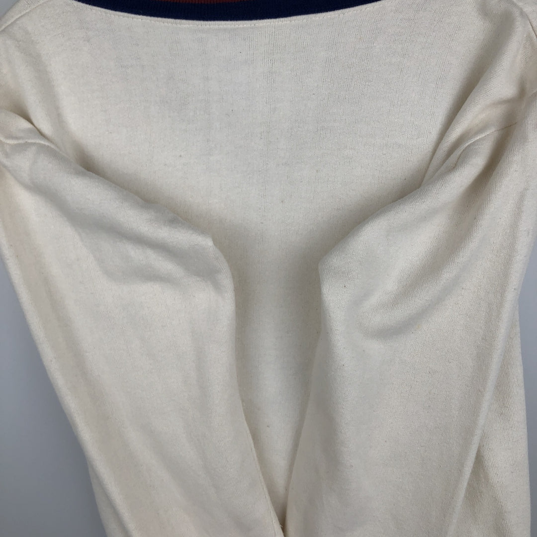80'S Velva Sheen University of Pennsylvania V-neck College Sweatshirt, Made in USA, Men's XL equivalent, Vintage acrylic pale white type Vintage Second Hand