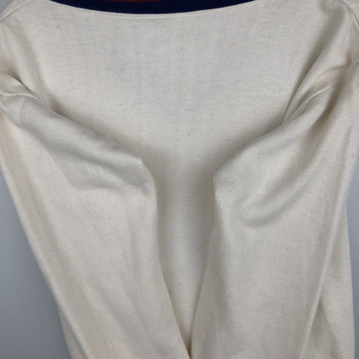 80'S Velva Sheen University of Pennsylvania V-neck College Sweatshirt, Made in USA, Men's XL equivalent, Vintage acrylic pale white type Vintage Second Hand