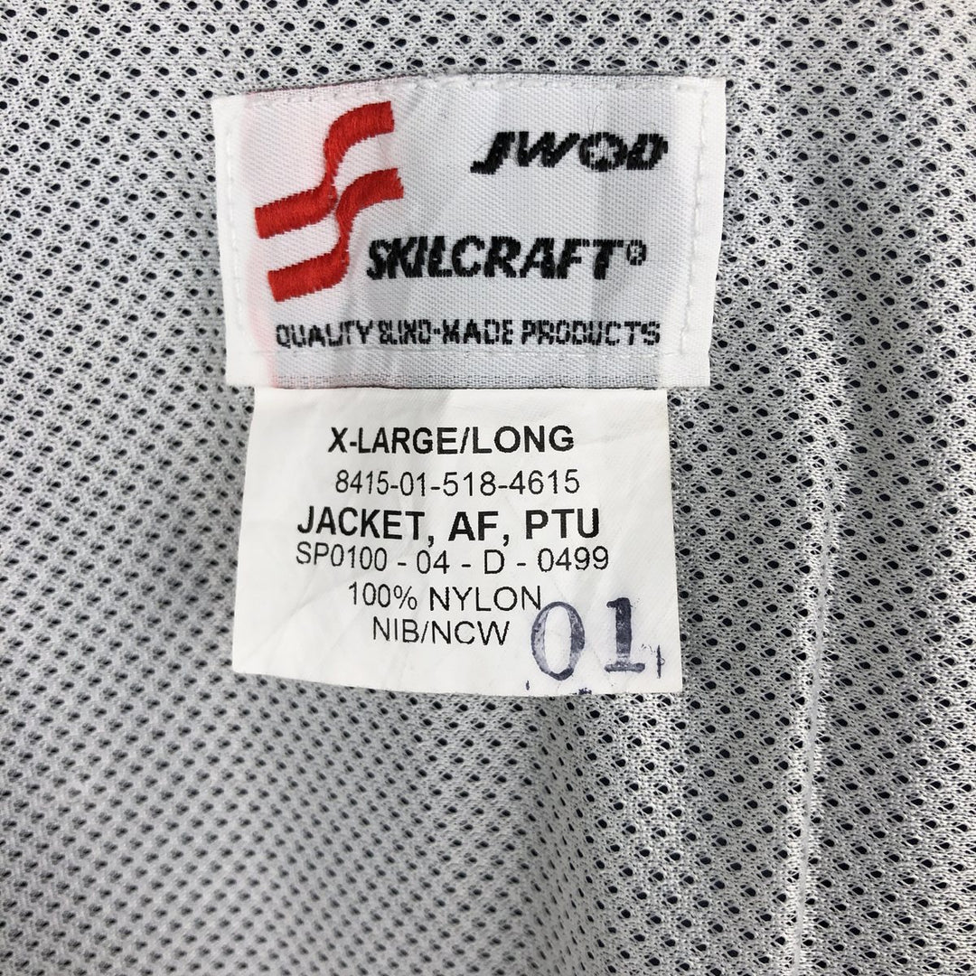 00'S US Military USAIR FORCE SKILCRAFT PTU Training Jacket Nylon Jacket Made in USA X-LARGE Nylon navy blue type Vintage Second Hand