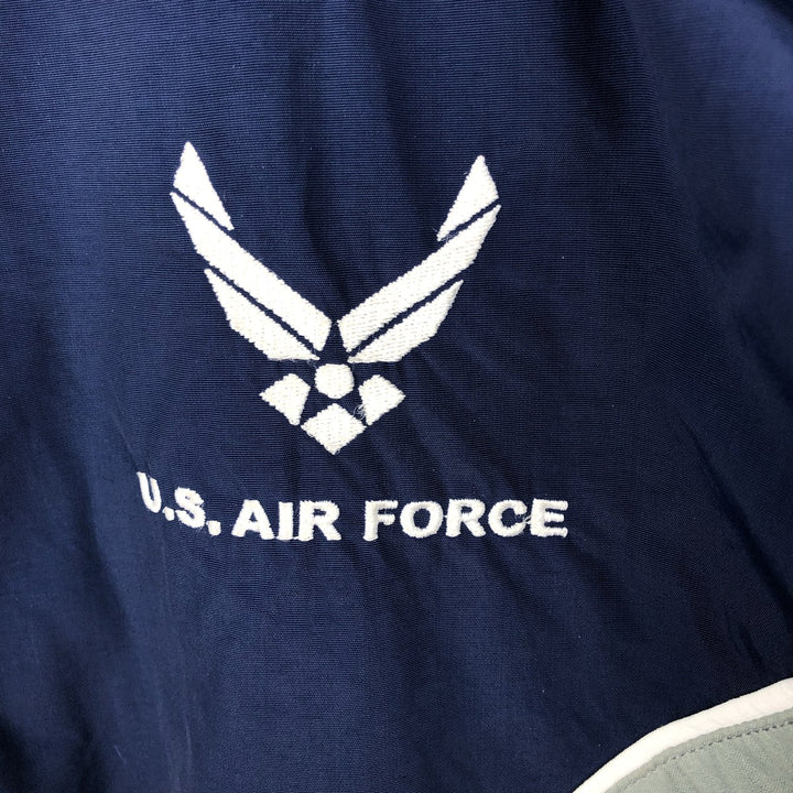 00'S US Military USAIR FORCE SKILCRAFT PTU Training Jacket Nylon Jacket Made in USA X-LARGE Nylon navy blue type Vintage Second Hand