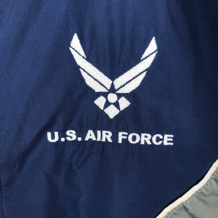 Genuine US military issue USAIR FORCE PTU training jacket/windbreaker, made in USA, size SMALL. polyester navy blue type Vintage Second Hand