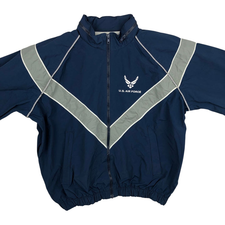Authentic 2000'S US Military USAIR FORCE SKILCRAFT PTU Training Jacket, Nylon Jacket, Made in USA, Small Nylon navy blue type Vintage Second Hand