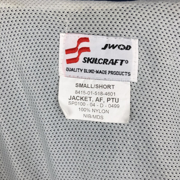 Authentic 2000'S US Military USAIR FORCE SKILCRAFT PTU Training Jacket, Nylon Jacket, Made in USA, Small Nylon navy blue type Vintage Second Hand