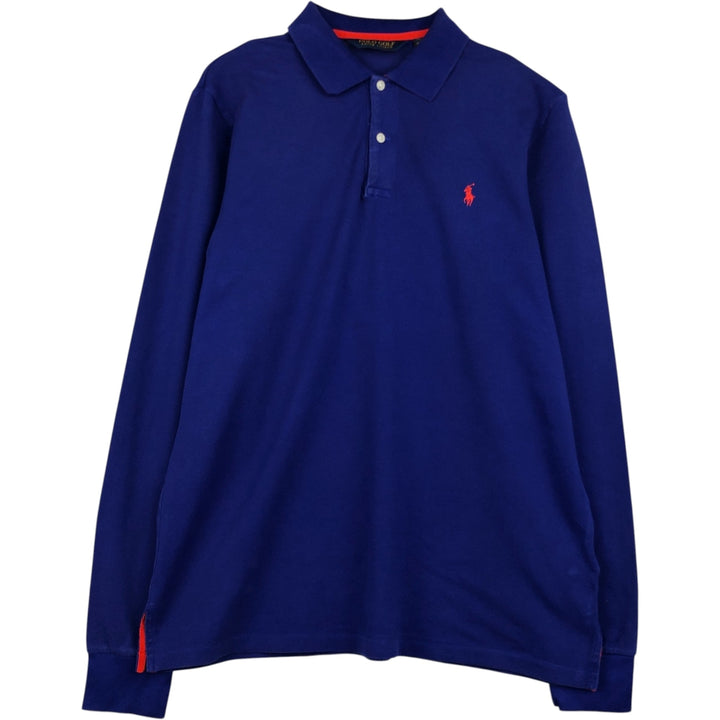 Ralph Lauren POLO GOLF Long sleeve polo shirt for men, size L Pima Cotton purple type Vintage Second Hand