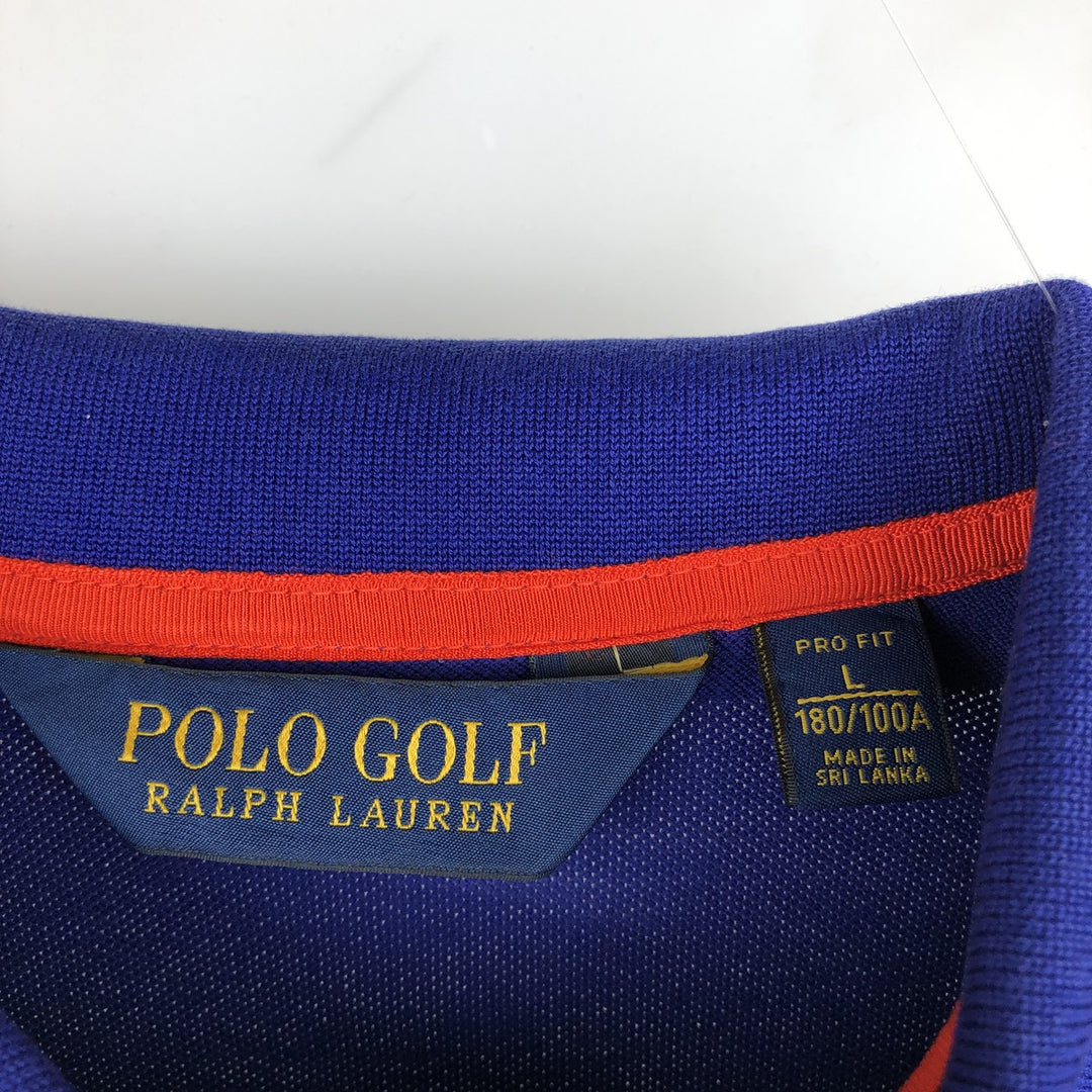 Ralph Lauren POLO GOLF Long sleeve polo shirt for men, size L Pima Cotton purple type Vintage Second Hand