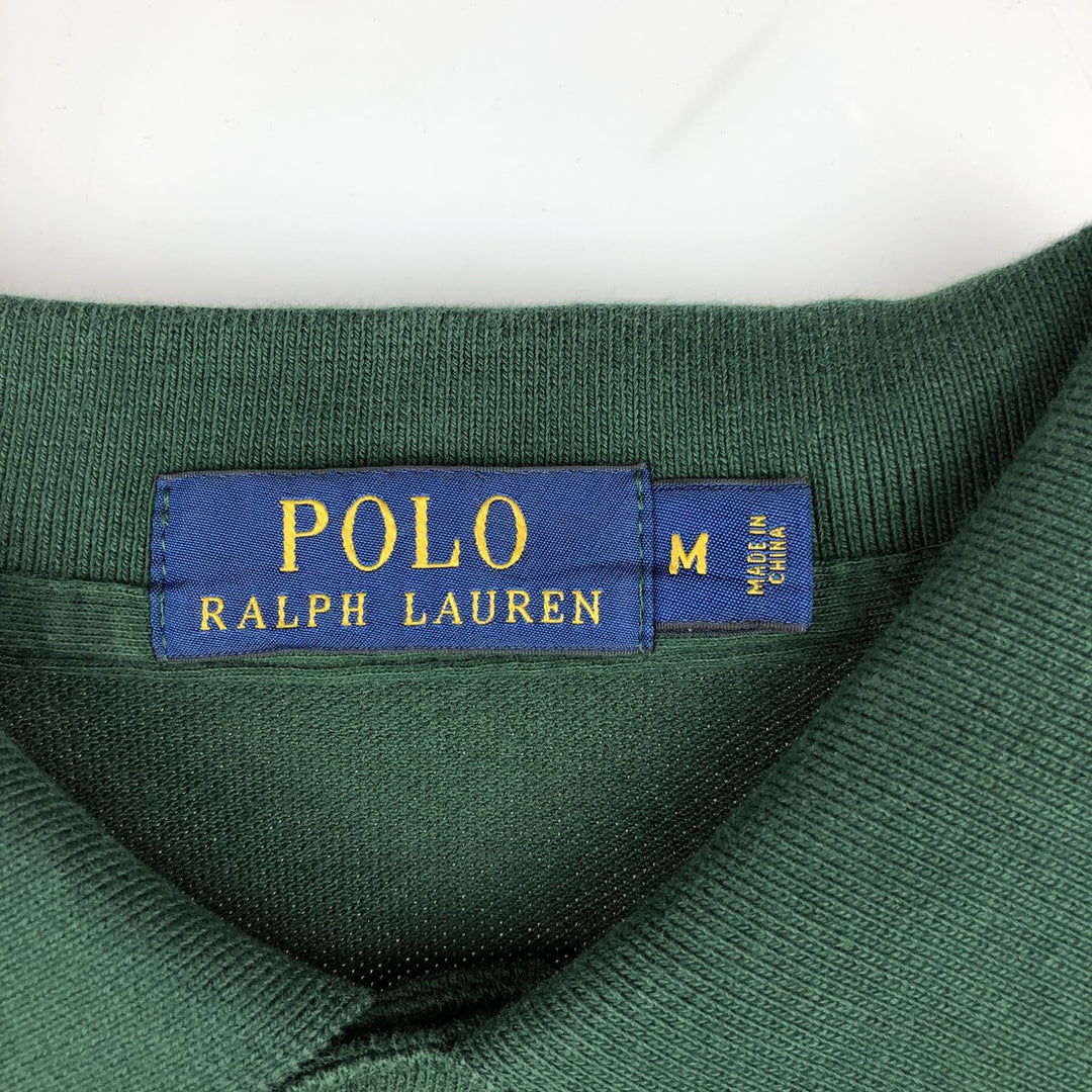 Ralph Lauren POLO RALPH LAUREN Big Pony Long-Sleeve Polo Shirt, Men's Size M (approx.) cotton green type Vintage Second Hand