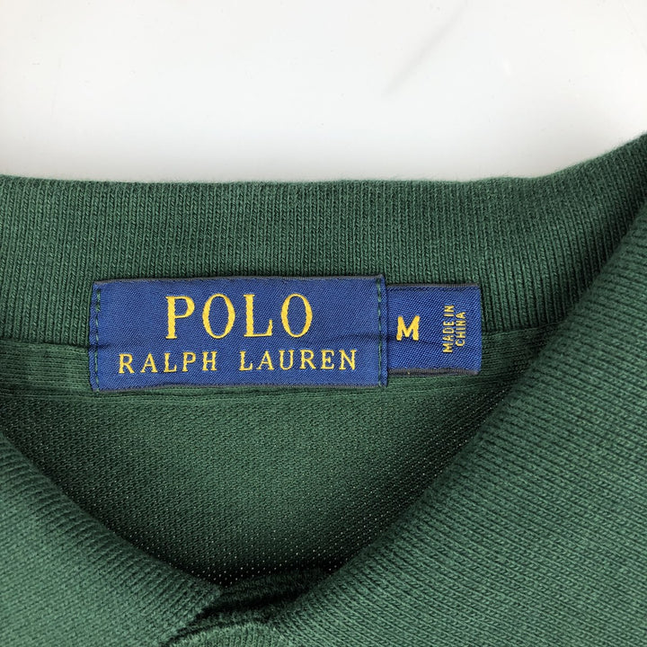 Ralph Lauren POLO RALPH LAUREN Big Pony Long-Sleeve Polo Shirt, Men's Size M (approx.) cotton green type Vintage Second Hand