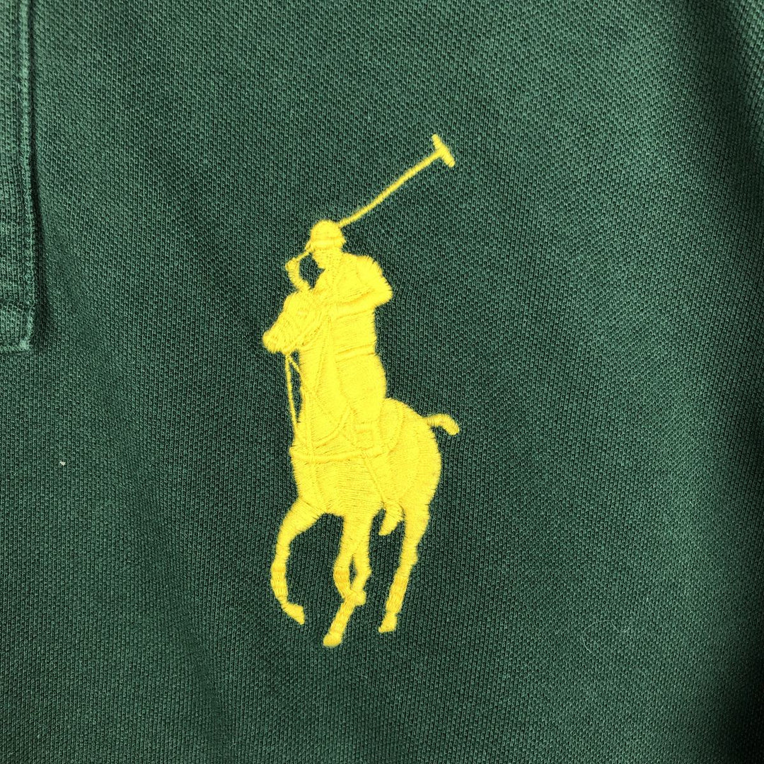 Ralph Lauren POLO RALPH LAUREN Big Pony Long-Sleeve Polo Shirt, Men's Size M (approx.) cotton green type Vintage Second Hand