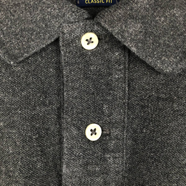 Ralph Lauren POLO RALPH LAUREN CLASSIC FIT long sleeve polo shirt for men, size M unclear gray type Vintage Second Hand