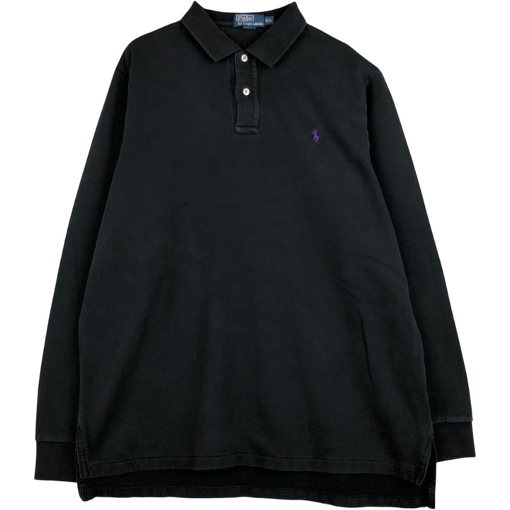 Ralph Lauren POLO by Ralph Lauren long sleeve polo shirt, men's size XXL cotton black type Vintage Second Hand