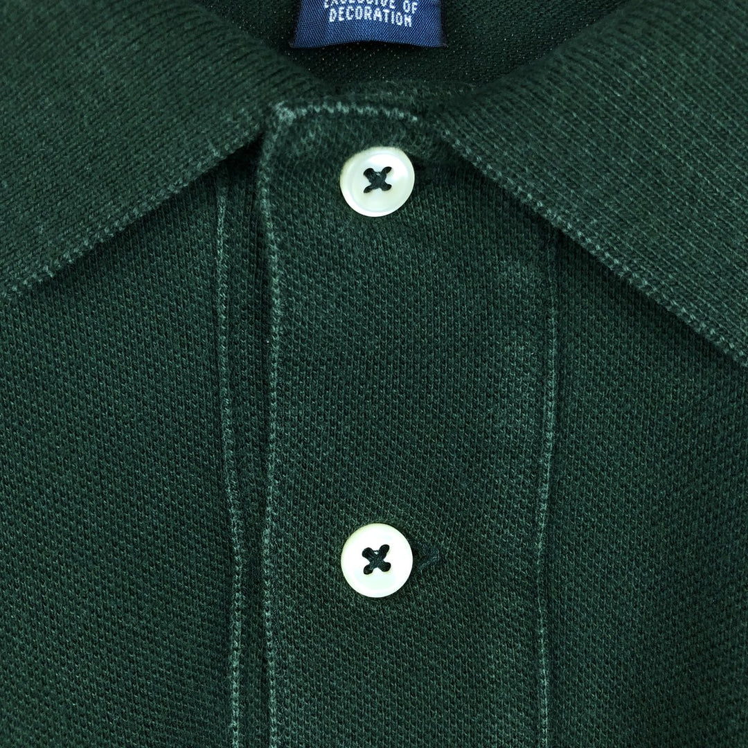 Ralph Lauren POLO by Ralph Lauren long sleeve polo shirt, men's size L cotton green type Vintage Second Hand