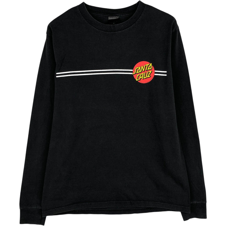 SANTA CRUZ Surf Skate Long-Sleeve T-Shirt (Men's Size M) cotton black type Vintage Second Hand