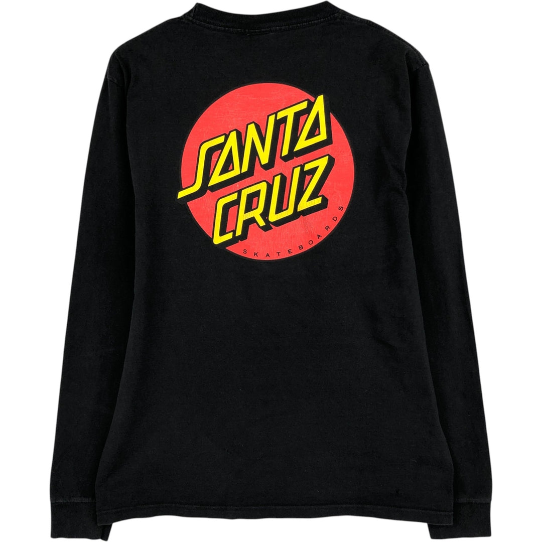 SANTA CRUZ Surf Skate Long-Sleeve T-Shirt (Men's Size M) cotton black type Vintage Second Hand