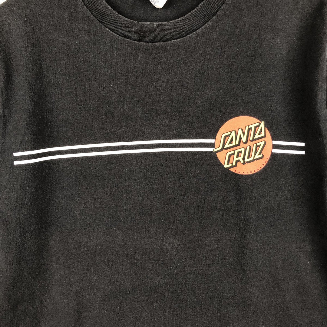 SANTA CRUZ Surf Skate Long-Sleeve T-Shirt (Men's Size M) cotton black type Vintage Second Hand