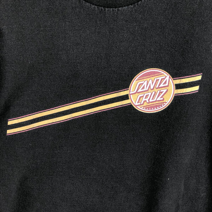 SANTA CRUZ Long-Sleeve T-Shirt, Surf/Skate Style, Men's Size XL (approx.) cotton black type Vintage Second Hand