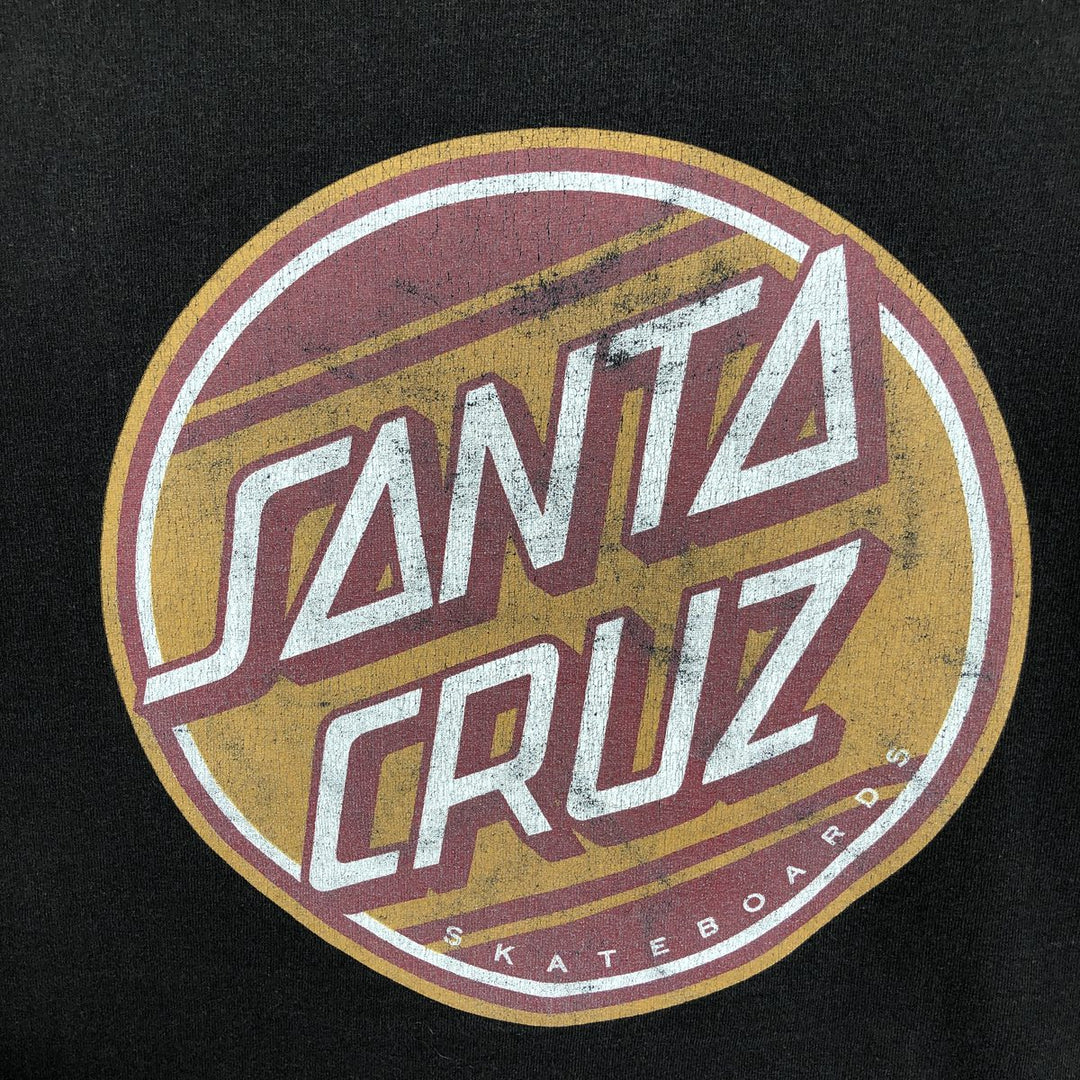 SANTA CRUZ Long-Sleeve T-Shirt, Surf/Skate Style, Men's Size XL (approx.) cotton black type Vintage Second Hand