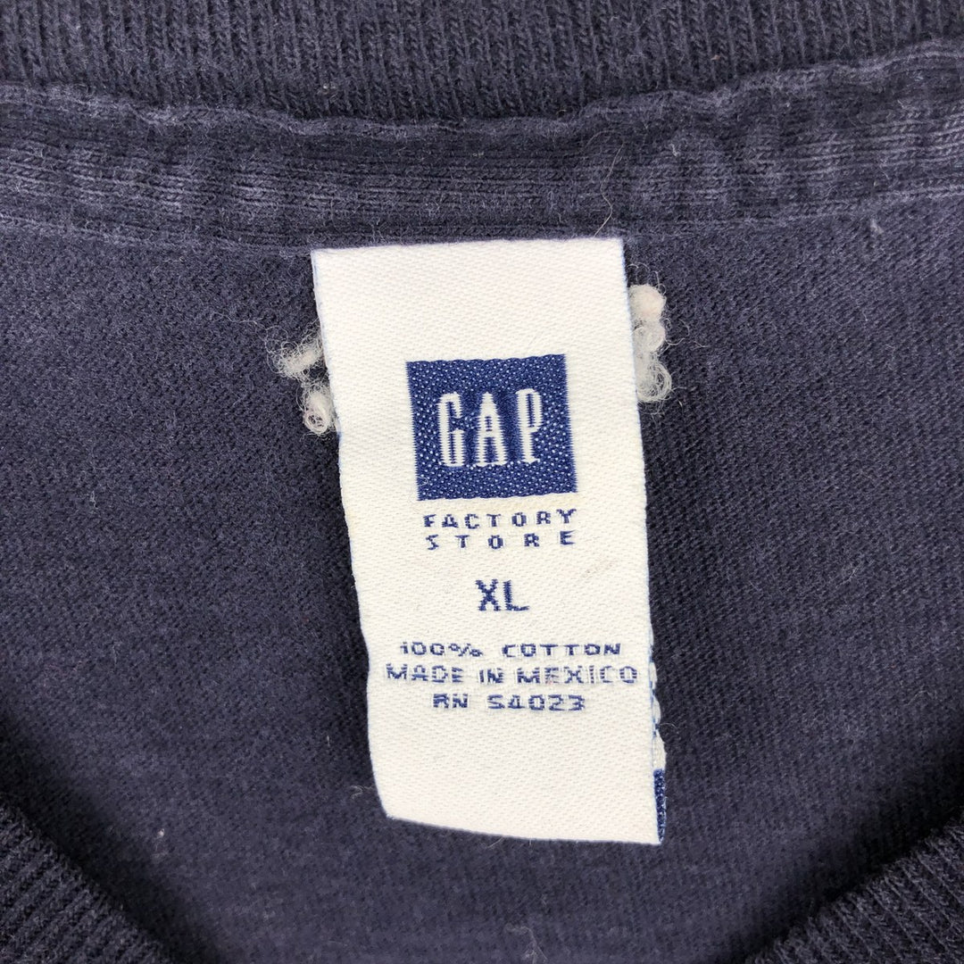 GAP Men's Long Sleeve T-Shirt (XL) cotton navy blue type Vintage Second Hand