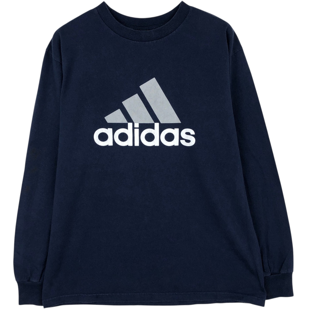 Adidas long-sleeved T-shirt, men's size M cotton navy blue type Vintage Second Hand