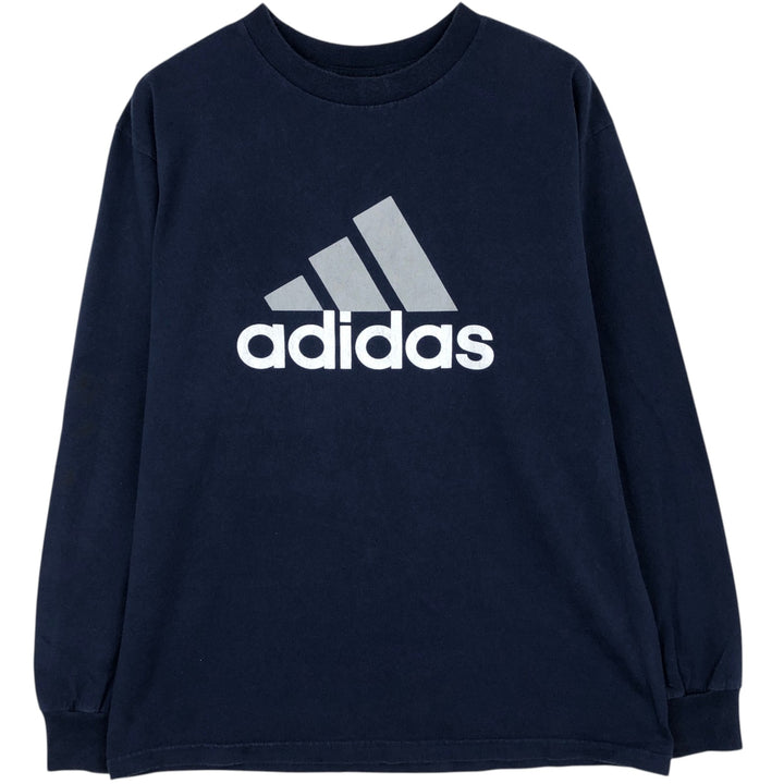 Adidas long-sleeved T-shirt, men's size M cotton navy blue type Vintage Second Hand