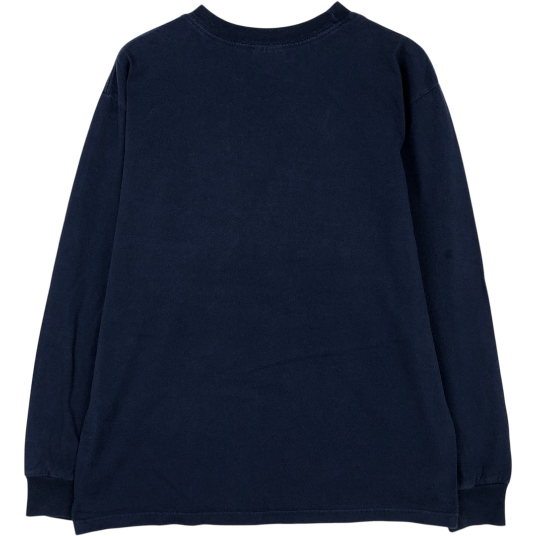 Adidas long-sleeved T-shirt, men's size M cotton navy blue type Vintage Second Hand