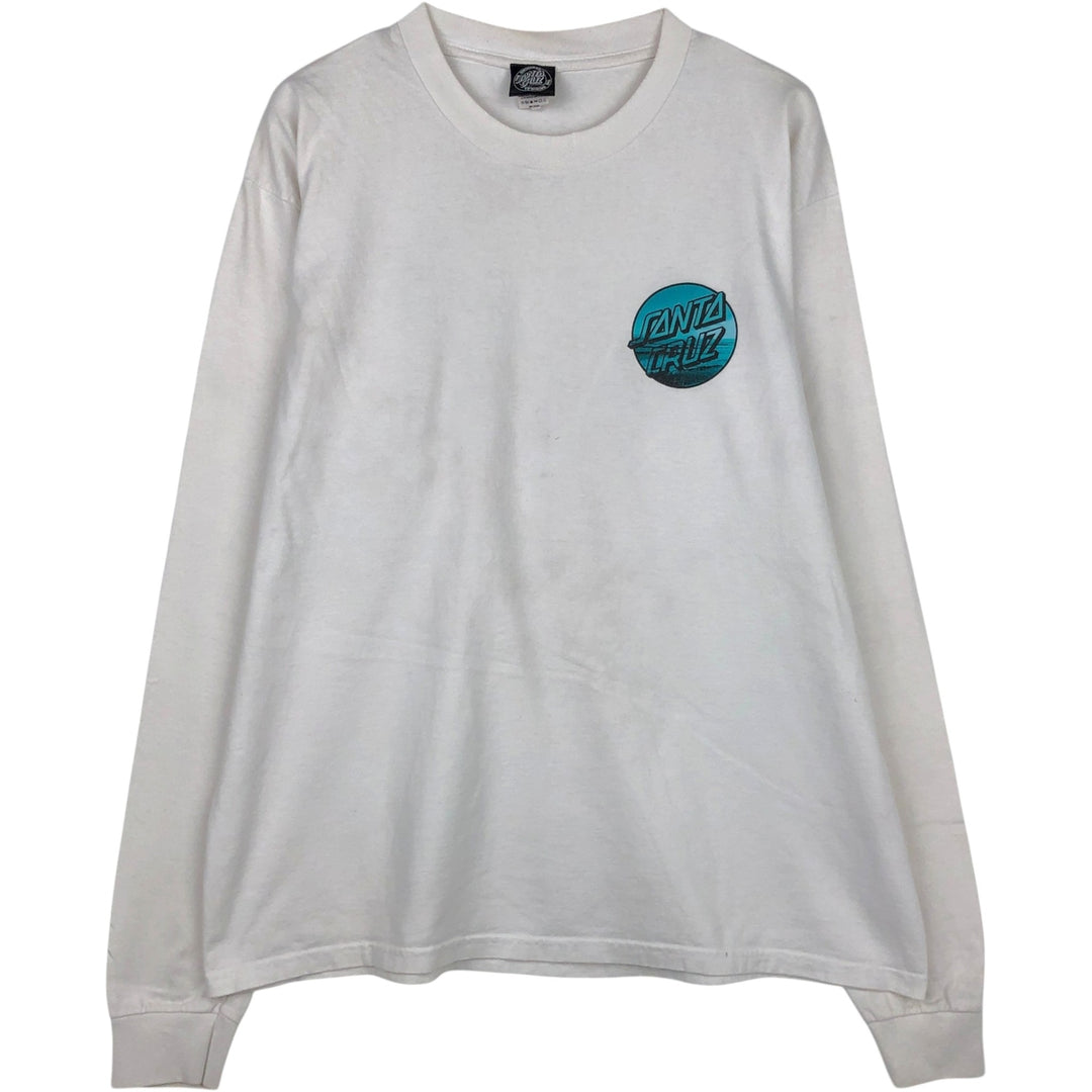 SANTA CRUZ Surf Skate Long-Sleeve T-Shirt (Men's XL equivalent) cotton white type Vintage Second Hand