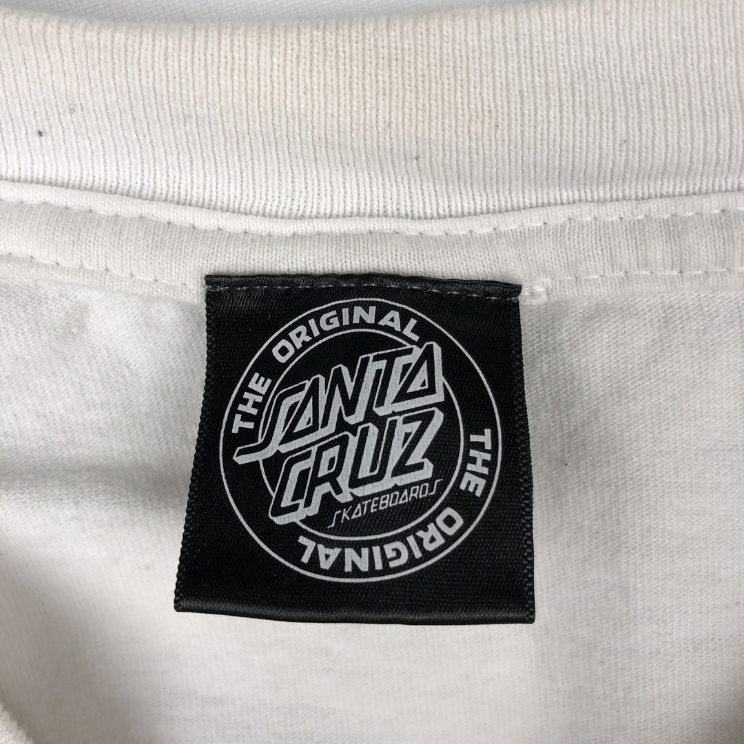 SANTA CRUZ Surf Skate Long-Sleeve T-Shirt (Men's XL equivalent) cotton white type Vintage Second Hand