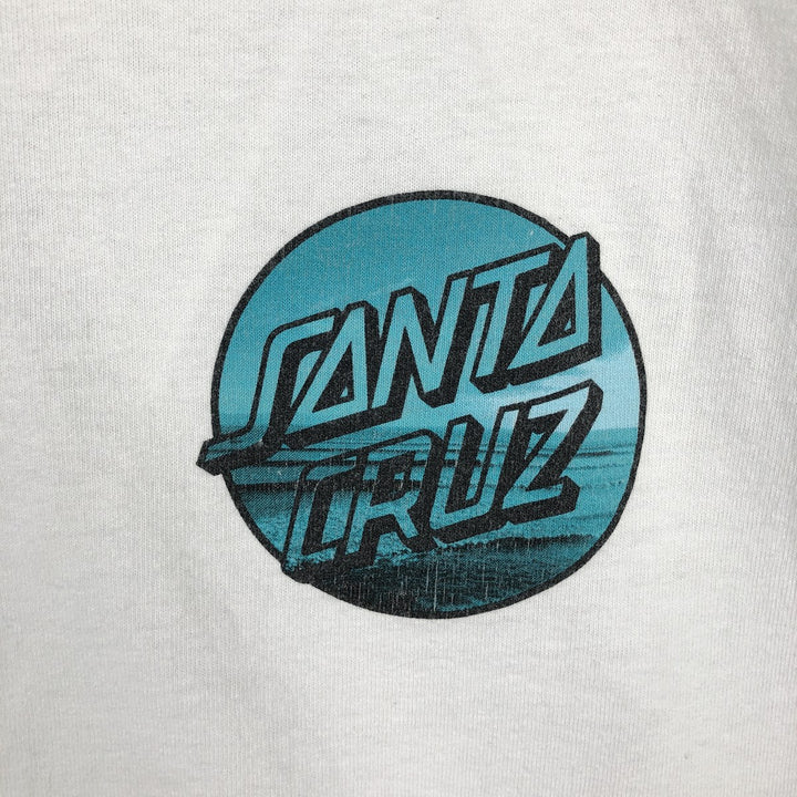 SANTA CRUZ Surf Skate Long-Sleeve T-Shirt (Men's XL equivalent) cotton white type Vintage Second Hand