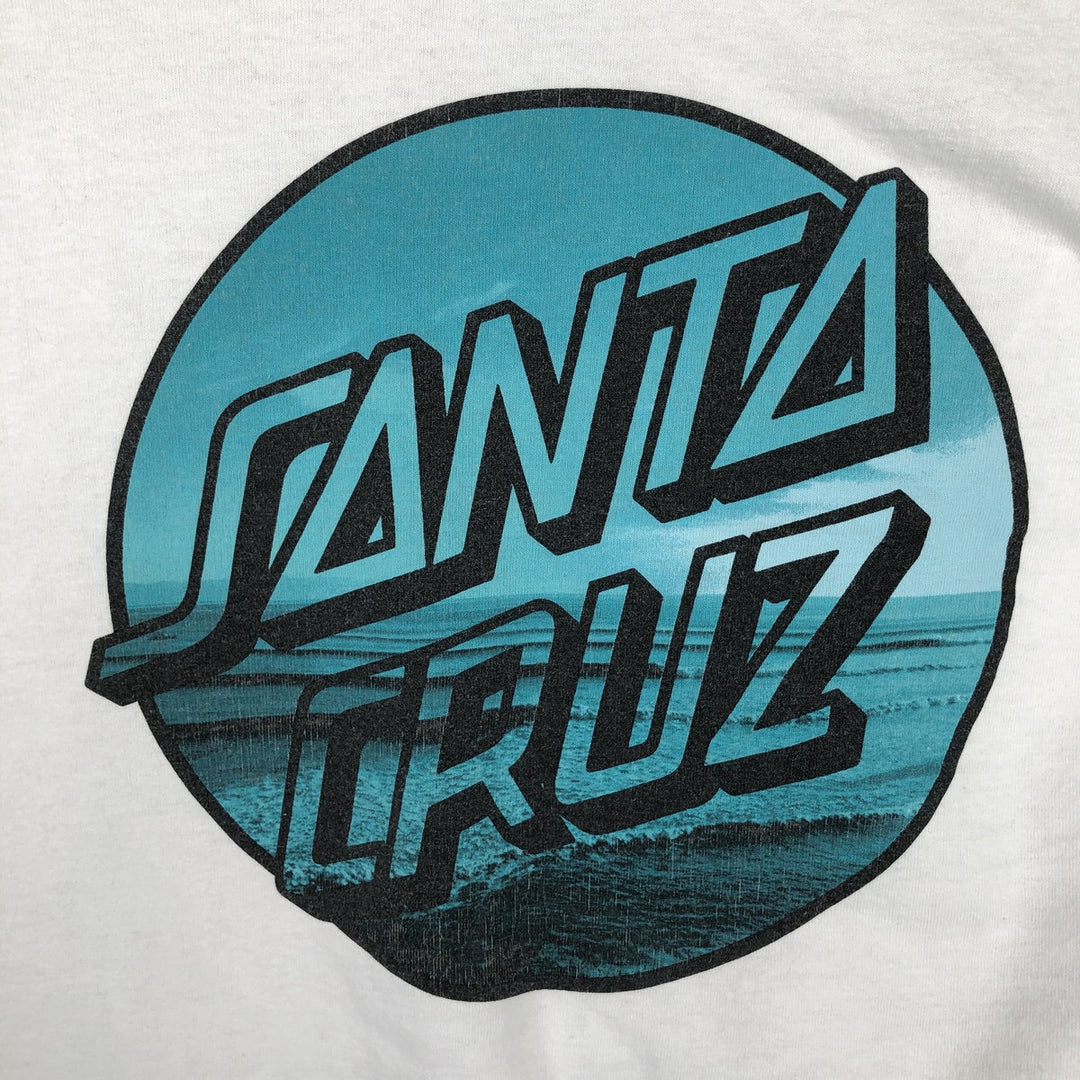 SANTA CRUZ Surf Skate Long-Sleeve T-Shirt (Men's XL equivalent) cotton white type Vintage Second Hand