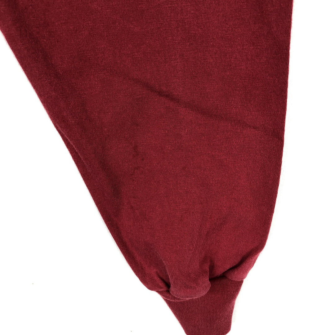 90'S Russell Mock Neck Long-Sleeve T-Shirt, Made in USA, Men's Size L (Equivalent), Vintage cotton red type Vintage Second Hand