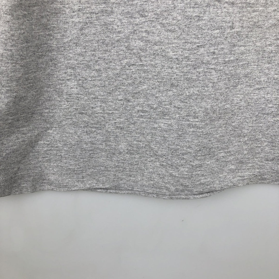 Motorcycle Long-Sleeve T-Shirt, Made in USA, Men's Size L (approx.) cotton gray type Vintage Second Hand