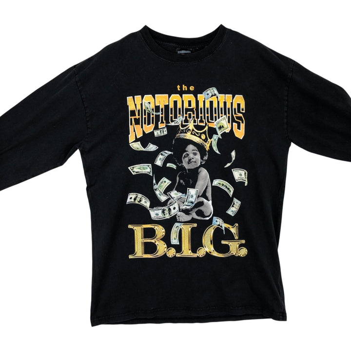 The notorious BIG Long Sleeve Wrap T-Shirt (Men's Size M) others black type Vintage Second Hand