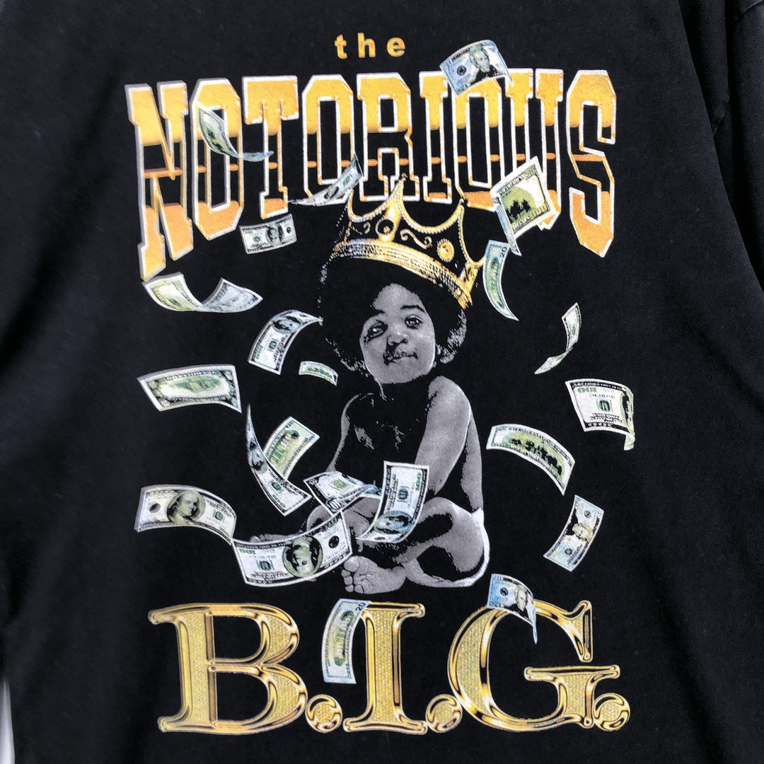 The notorious BIG Long Sleeve Wrap T-Shirt (Men's Size M) others black type Vintage Second Hand