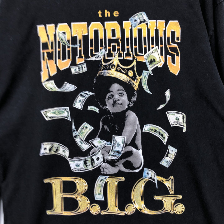 The notorious BIG Long Sleeve Wrap T-Shirt (Men's Size M) others black type Vintage Second Hand