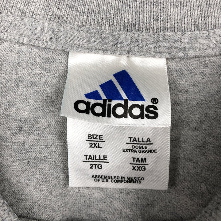 Adidas long-sleeved T-shirt, men's size XXL equivalent. cotton gray type Vintage Second Hand