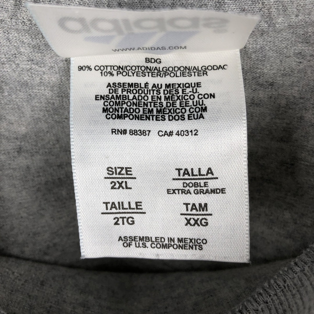 Adidas long-sleeved T-shirt, men's size XXL equivalent. cotton gray type Vintage Second Hand