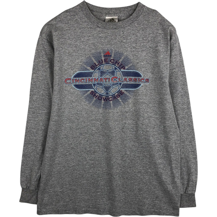 Adidas long-sleeved T-shirt (Men's size S) cotton gray type Vintage Second Hand