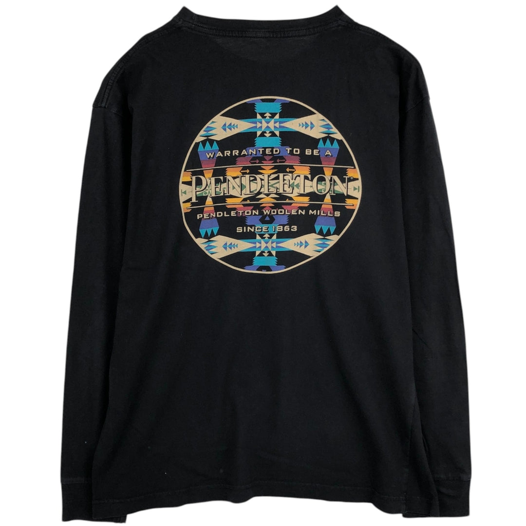 Pendleton Long-Sleeve T-Shirt (Men's Size L) cotton black type Vintage Second Hand