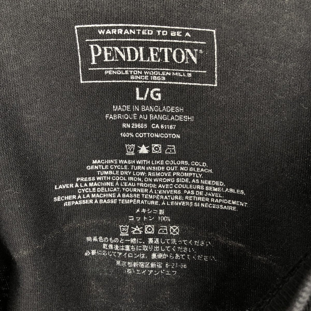 Pendleton Long-Sleeve T-Shirt (Men's Size L) cotton black type Vintage Second Hand