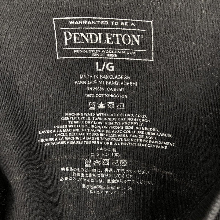 Pendleton Long-Sleeve T-Shirt (Men's Size L) cotton black type Vintage Second Hand