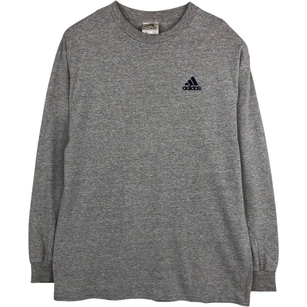 Adidas long-sleeved T-shirt, men's size M cotton gray type Vintage Second Hand