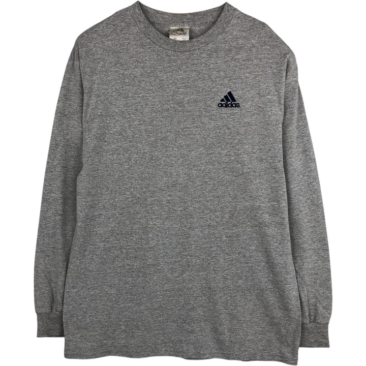 Adidas long-sleeved T-shirt, men's size M cotton gray type Vintage Second Hand