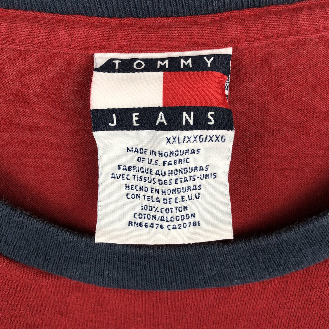 90'S Tommy Hilfiger Long-Sleeve T-Shirt (Men's XXL equivalent) cotton red type Vintage Second Hand
