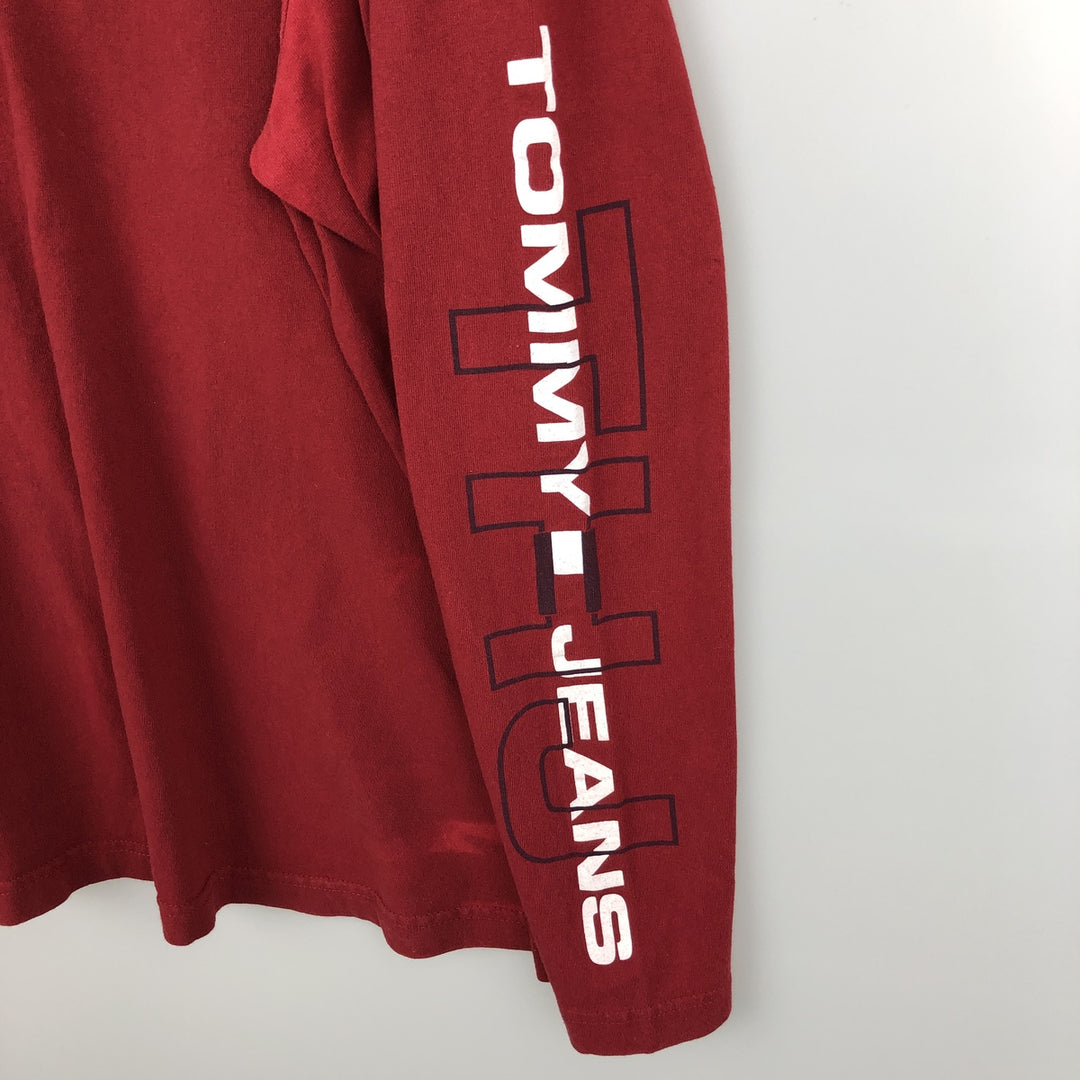 90'S Tommy Hilfiger Long-Sleeve T-Shirt (Men's XXL equivalent) cotton red type Vintage Second Hand