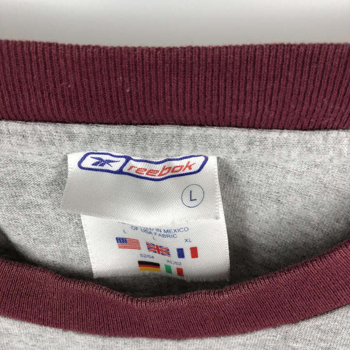 Reebok Long-Sleeve T-Shirt (Men's Size L) cotton gray type Vintage Second Hand