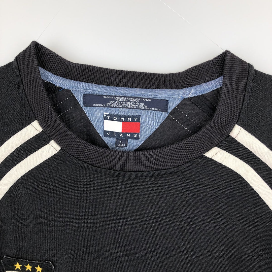 90'S Tommy Hilfiger Long-Sleeve T-Shirt (Men's XL equivalent) polyester black type Vintage Second Hand