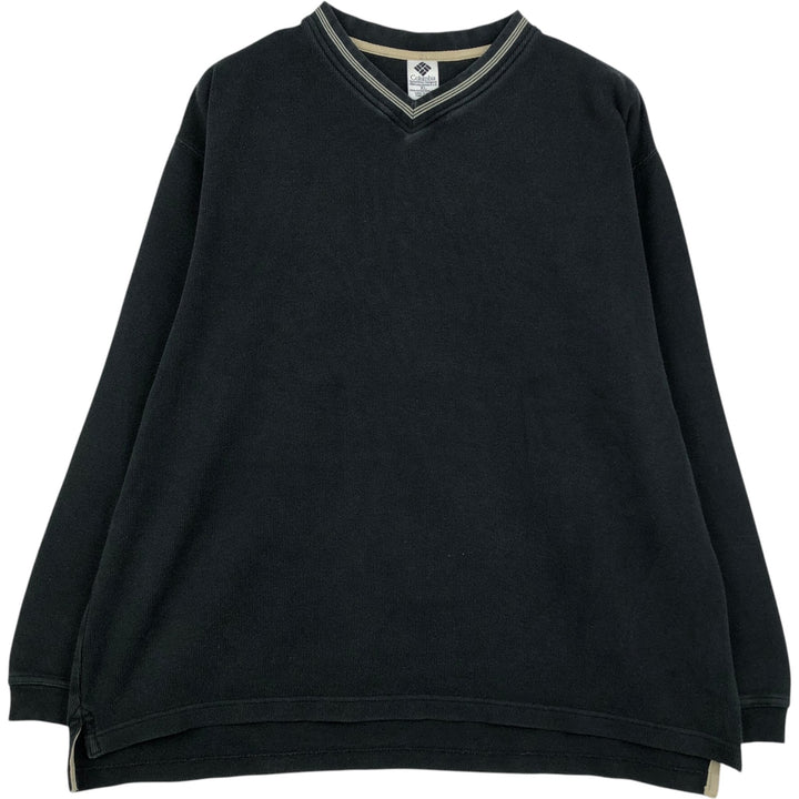90'S Columbia V-neck Long-sleeve T-shirt, Men's XL equivalent, Vintage cotton black type Vintage Second Hand
