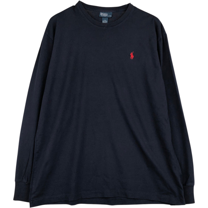 Vintage Ralph Lauren POLO by Ralph Lauren long-sleeved T-shirt, size M, men's size. cotton navy blue type Vintage Second Hand