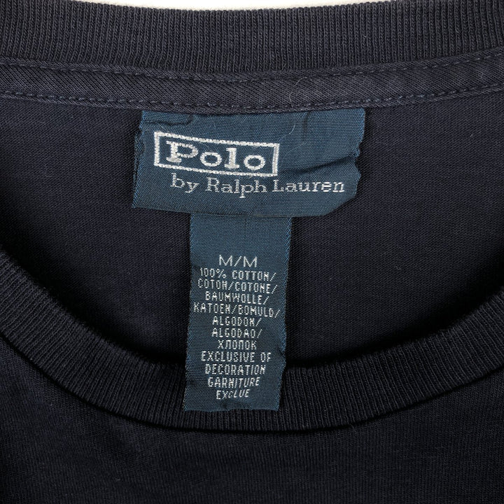 Vintage Ralph Lauren POLO by Ralph Lauren long-sleeved T-shirt, size M, men's size. cotton navy blue type Vintage Second Hand