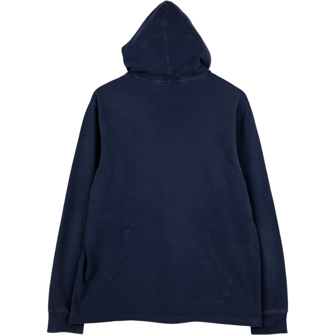Ralph Lauren POLO RALPH LAUREN Hooded Piqué Long-Sleeve T-Shirt (Men's Size L) unclear navy blue type Vintage Second Hand