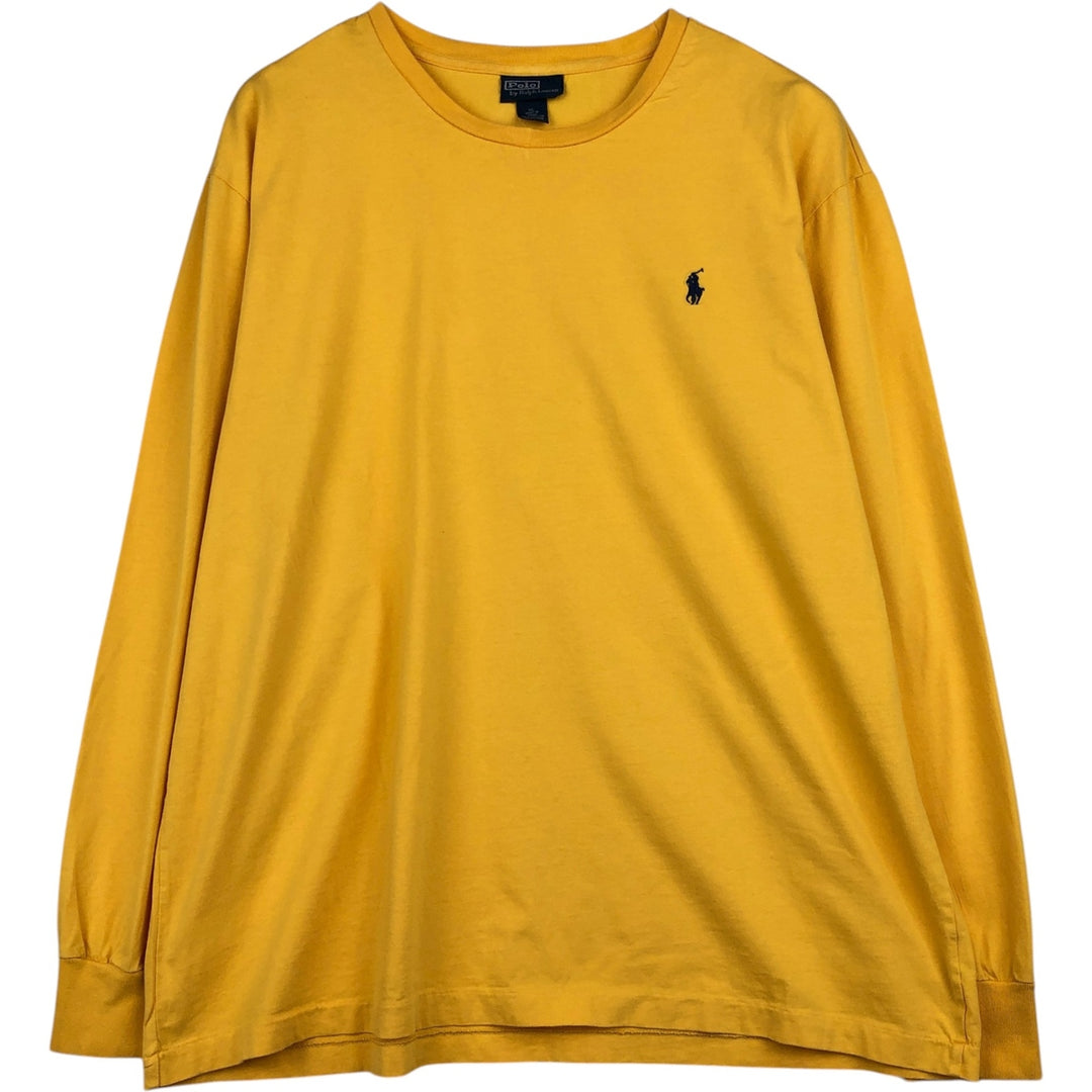 Ralph Lauren POLO by Ralph Lauren long-sleeved T-shirt, men's size XL cotton yellow type Vintage Second Hand
